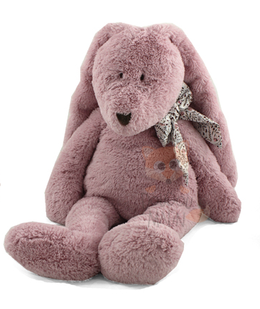  flore peluche lapin rose noeud medium 